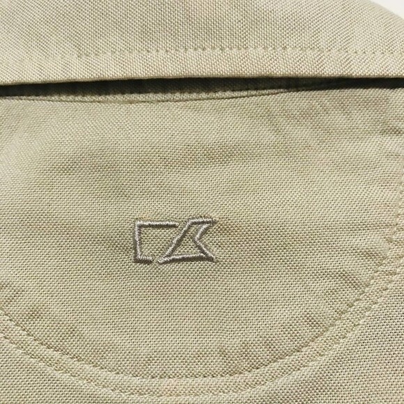 Cutter & Buck beige top  roll up sleeves button  up  collared Top size XS - Picture 3 of 8